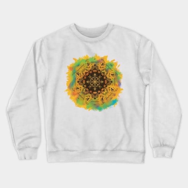 Bee on a sunflower Crewneck Sweatshirt by Xatutik-Art